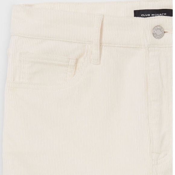 Club Monaco straight leg corduroy pants in Ivory colour (Like New) - Picture 3 of 6
